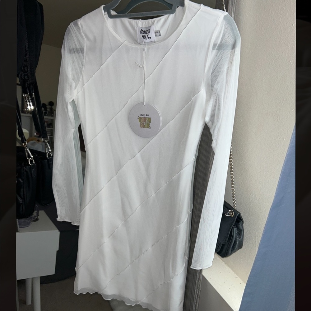 White mesh princess polly dress